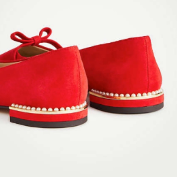 Ann Taylor red suede shoes Kara Pearl - Picture 3 of 3